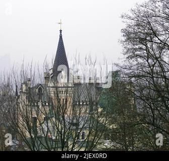 Kiew, Ukraine 7. November 2019: Luftaufnahme Gebäude und Viertel der Hauptstadt der Ukraine, Kiew Stockfoto