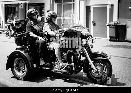 Magic Bikes Rüdesheim, eine der größten Harley Davidson Events Europas im Weltkulturerbe Rheintal. Harley & Vintage Bike Rallye, Deutschland Stockfoto