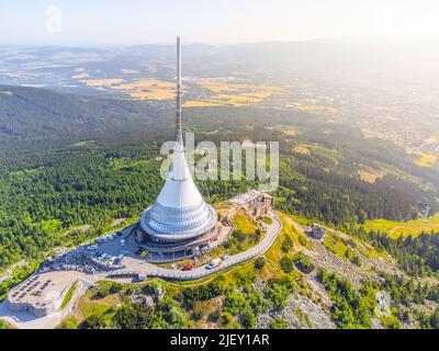 Jested Mountain Hotel von oben Stockfoto
