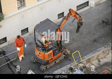 - Mailand, Straßenhof - Mailand, cantiere stradale Stockfoto