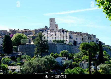 St-Paul de-Vence in der Provence-Alpes-Cote d'Azur Südfrankreich eine historische Stadt von künstlerischer Bedeutung, historische mittelalterliche Stadt. Stockfoto