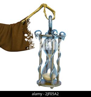 Engel des Todes in der Zeit ist aus, 3d-Illustration Stockfoto