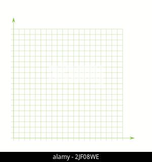 Rasterpapier. Mathematisches Diagramm. Kartesisches Koordinatensystem mit x-Achse, y-Achse. Quadratischer Hintergrund mit farbigen Linien. Geometrisches Muster für die Schule Stock Vektor