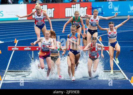 26-6-2022: Tag 3 3000 m Steeplechase der Frauen - Finale bei den Muller UK Athletics Championships MANCHESTER REGIONAL ARENA – MANCHESTER Stockfoto