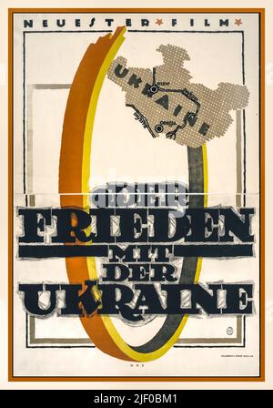 WW1 UKRAINE-FILM 'der Frieden mit der Ukraine' ''FRIEDEN MIT DER UKRAINE''. Neuester Film/HRE. WW1 Deutschland Propaganda Erdt, Hans Rudi, 1883-1918, Künstlerin Rehse Archiv für Zeitgeschichte und Publizistik, DLC, Weltkrieg, 1914-1918--politische Aspekte--Deutschland. Lithographien--Farbe--1910-1920. Filmplakate--deutsch--1910-1920. Kriegsplakate--deutsch--1910-1920. Stockfoto