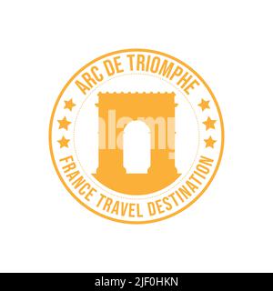 Kreis-Stempel mit dem Text Arc De Triomphe travel Destination in der Marke geschrieben. Historisches Denkmal in Frankreich. Frankreich Reiseziel r Stock Vektor