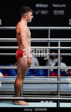 Budapest, Ungarn. 27.. Juni 2022. Hart Alex AUT3m Sprungbrett Männer Preliminary Diving FINA 19. World Championships Budapest 2022 Budapest, Duna Arena 27/06/22 Foto Andrea Staccioli/Deepbluemedia/Insidefoto Kredit: Insidefoto srl/Alamy Live News Stockfoto