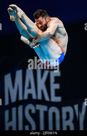 Budapest, Ungarn. 27.. Juni 2022. JANDARD Alexis FRA3m Sprungbrett Männer Vorläufiges Tauchen FINA 19. World Championships Budapest 2022 Budapest, Duna Arena 27/06/22 Foto Andrea Staccioli/Deepbluemedia/Insidefoto Kredit: Insidefoto srl/Alamy Live News Stockfoto