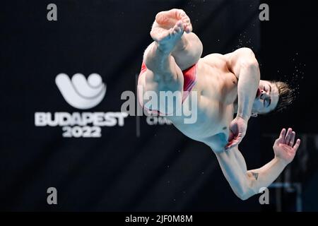 Budapest, Ungarn. 27.. Juni 2022. Hart Alex AUT3m Sprungbrett Männer Preliminary Diving FINA 19. World Championships Budapest 2022 Budapest, Duna Arena 27/06/22 Foto Andrea Staccioli/Deepbluemedia/Insidefoto Kredit: Insidefoto srl/Alamy Live News Stockfoto