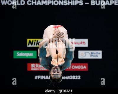 Budapest, Ungarn. 27.. Juni 2022. JANDARD Alexis FRA3m Sprungbrett Männer Vorläufiges Tauchen FINA 19. World Championships Budapest 2022 Budapest, Duna Arena 27/06/22 Foto Andrea Staccioli/Deepbluemedia/Insidefoto Kredit: Insidefoto srl/Alamy Live News Stockfoto