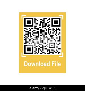 QRCode für Download-Datei. Mobile QR-Code die Verbindungssicherheit für den Telefonscan. Vektor-isolierte Illustration. Stock Vektor
