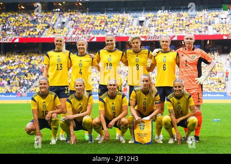 Stockholm, Schweden. 28.. Juni 2022. Stockholm, Schweden, 28. 2022. Juni: TeamPhoto von Schweden: Quelle: SPP Sport Press Photo. /Alamy Live News Stockfoto