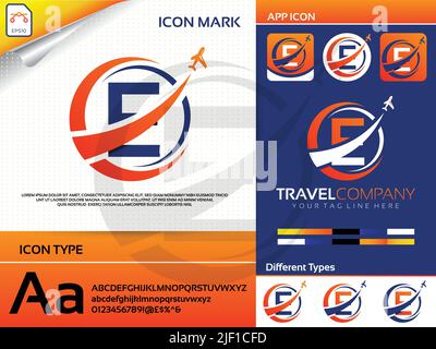 Letter e travel Logo Premium Vector Stock Vektor
