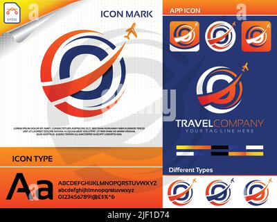 Letter o travel Logo Premium Vector Stock Vektor