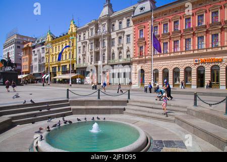 Kroatien, Zagreb, Ban-Josip-Jelacic-Platz, Stockfoto