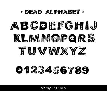 Dead halloween Alphabet mit Knochen Stock Vektor