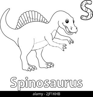 Spinosaurus Alphabet Dinosaur ABC Färbung Seite S Stock Vektor