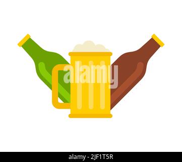 Bier und trockener Fisch sind ein Schild für das Haus. Bierhaus Symbol Logo. bierhaus Symbol Stock Vektor