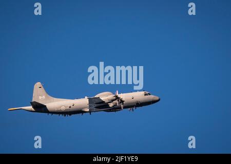Royal Canadian Air Force CP-140 Aurora Aircraft Flepast. Stockfoto