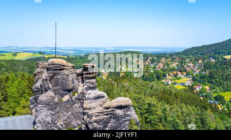 Blick von der Felsformation Nonnen aus Sandstein Stockfoto