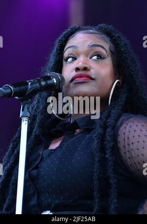 Galaktische Aufführung beim Green River Festival Stockfoto