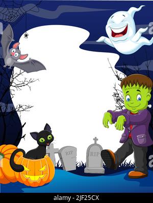 Cartoon halloween Hintergrund mit leerem Raum Stock Vektor