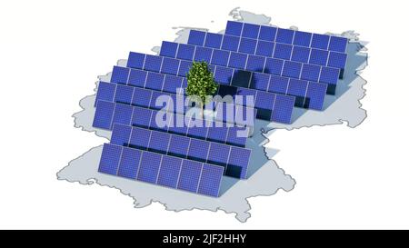 Solarparks versus Umwelt in Deutschland Stockfoto