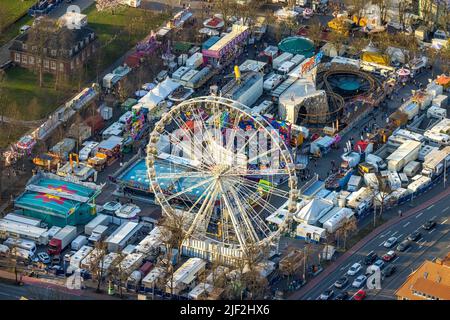 Luftbild, Senden - Volksfest mit Riesenrad, Festplatz auf dem Schlossplatz auf Schloss Münster, Münster, Münsterland, Nordrhein-Westfalen, Stockfoto