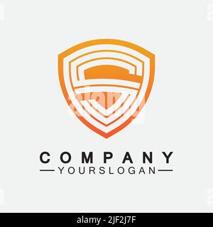 Buchstabe S Monogramm und Schild Zeichen Kombination. Line Art Logo Design Konzept. Stock Vektor