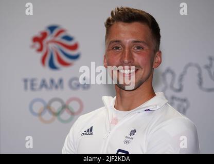 Das Foto vom 16-06-2021 des britischen Schwimmers Dan Jervis ist vor den Commonwealth Games im nächsten Monat als schwul hervorgekommen. Der 26-jährige Welshman, der bei den Spielen 2014 und 2018 in Glasgow bzw. an der australischen Gold Coast 1500m Freestyle-Silber und Bronze gewann, wird sich an seinen dritten Commonwealths messen. Ausgabedatum: Mittwoch, 29. Juni 2022. Stockfoto