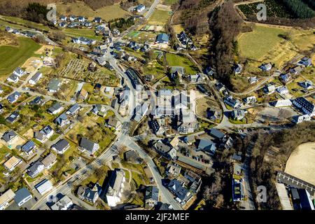 Luftaufnahme, Oberkirchen, Schmallenberg, Sauerland, Nordrhein-Westfalen, Deutschland, DE, Europa, Luftaufnahmen, Luftaufnahmen, Vogelaugen, Ove Stockfoto