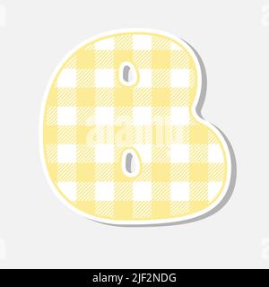 Patchwork handgezeichnete Textilschrift. Niedliche Textilschrift für Scrapbook- oder Collagendesign. Patchwork Alphabet Buchstaben für deine Dekoration mit verworrenen Mustern. Stock Vektor