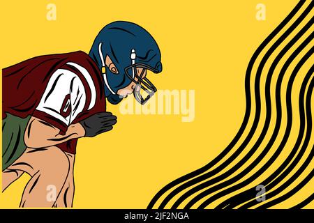 American Football-Spieler. Quarterback isoliert auf Weiß. Super Bowl Sport Thema Vektor Illustration. Stock Vektor