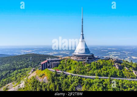 Jested Mountain Hotel von oben Stockfoto