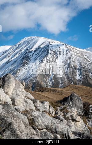 Kalksteinfelsen, Castle Hill, Canterbury, Südinsel, Neuseeland Stockfoto