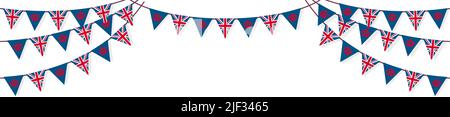 Bunting Girlande (Wimpelfahnen) Dekoration Illustration | Britische Flagge Stock Vektor