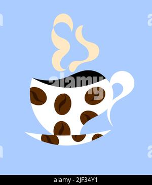 Original-Kaffeetasse mit Kaffeebohnen-Muster Stock Vektor