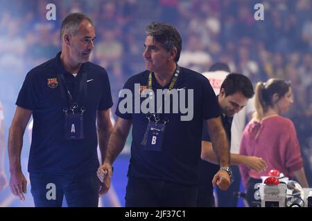 KÖLN, DEUTSCHLAND - 19. JUNI 2022: EHF FINAL4 Men Barca - Lomza Vive Kielce Stockfoto