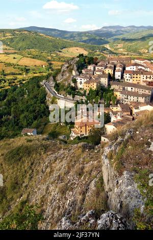 Bergdorf Pennabilli, Italien, Emilia Romagna, Pennabilli Stockfoto