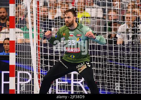 KÖLN, DEUTSCHLAND - 19. JUNI 2022: EHF FINAL4 Men Barca - Lomza Vive Kielce Stockfoto
