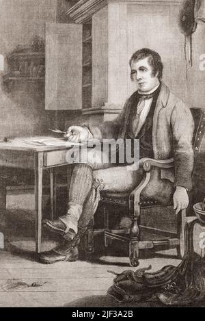 Robert Burns, 1759–1796, aka Rabbie Burns. Schottischer Dichter und Texter. Aus L'Univers Illustre, Paris, 1859. Stockfoto