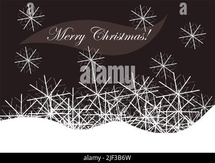 Weihnachten Grußkarte Design mit verschneiten Landschaft Stock Vektor