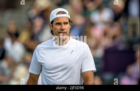 London, Großbritannien. 25.. Juni 2022. Tommy Haas beim Armani Tennis Classic im Hurlingham Club, London, Großbritannien, am 25. Juni 2022. Foto von Phil Hutchinson. Nur zur redaktionellen Verwendung, Lizenz für kommerzielle Nutzung erforderlich. Keine Verwendung bei Wetten, Spielen oder Veröffentlichungen einzelner Clubs/Vereine/Spieler. Kredit: UK Sports Pics Ltd/Alamy Live Nachrichten Stockfoto