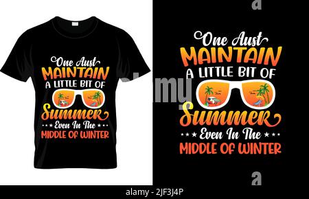 Sommer-T-Shirt-Design, Strand-T-Shirt, Hallo Sommer Sonnenuntergang Illustration, Sommer und Strand Zitate Stock Vektor