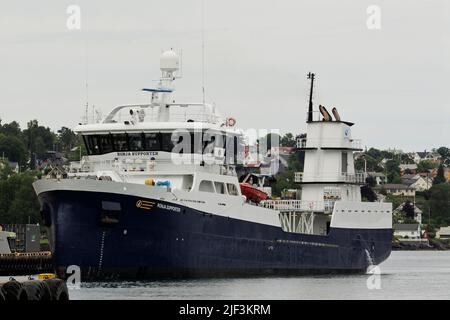 Ronja Supporter, Fish Carrier, IMO 9775359, MMSI 258187000, Leirvik, Stord, Vestlandet, Norwegen Stockfoto