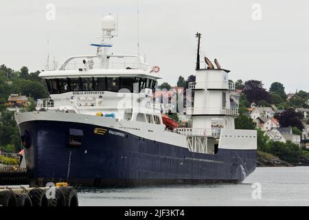 Ronja Supporter, Fish Carrier, IMO 9775359, MMSI 258187000, Leirvik, Stord, Vestlandet, Norwegen Stockfoto