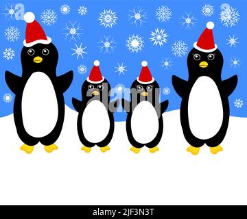 Weihnachten in niedlichen Pinguin Familie Stock Vektor