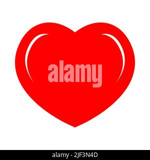 Rote Herzform. Emblem der Wahrheit, des Gewissens und des moralischen Mutes. Symbolische Quelle von Erfahrungen. Life-Center-Symbol. Menschliches Körperorgan. Element für Logo Stock Vektor