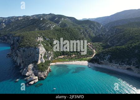 Cala Luna, Sardinien. Drohnenansicht. Stockfoto