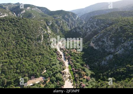 Cala Luna, Sardinien. Drohnenansicht. Stockfoto